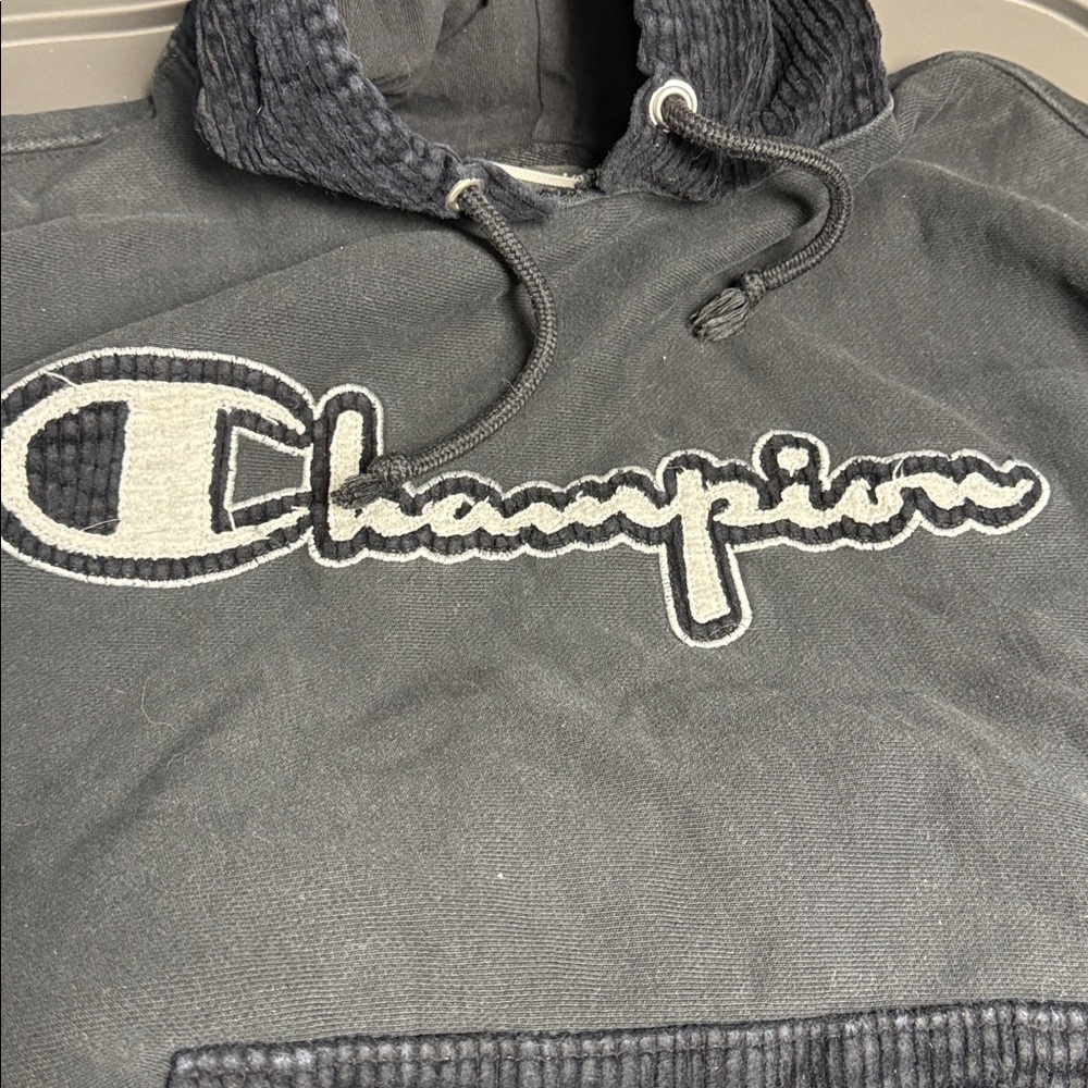 Champion REVERSE WEAVE & CORDUROY HOODIE size M grey1 - Picture 7 of 12